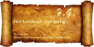 Hortoványi Gergely névjegykártya